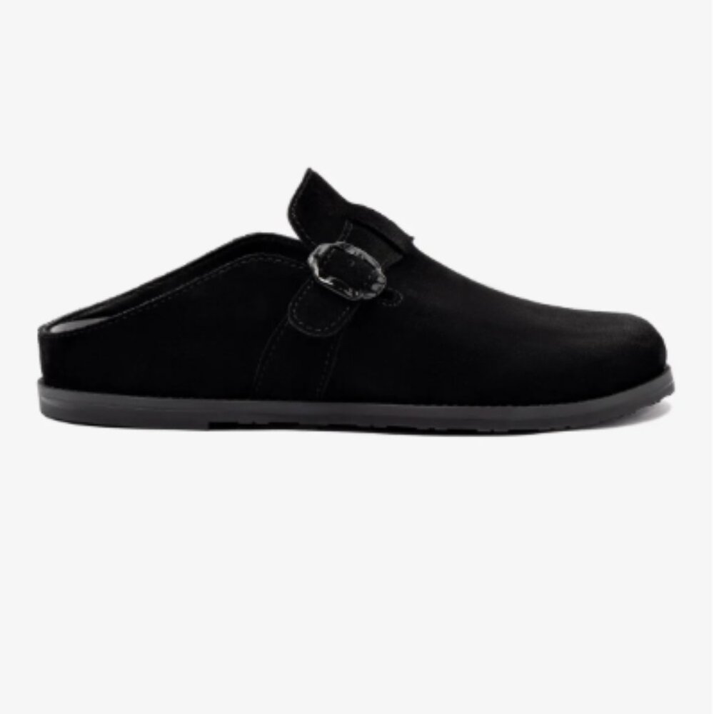 Larroudé Milan Clog In Black Suede size 6